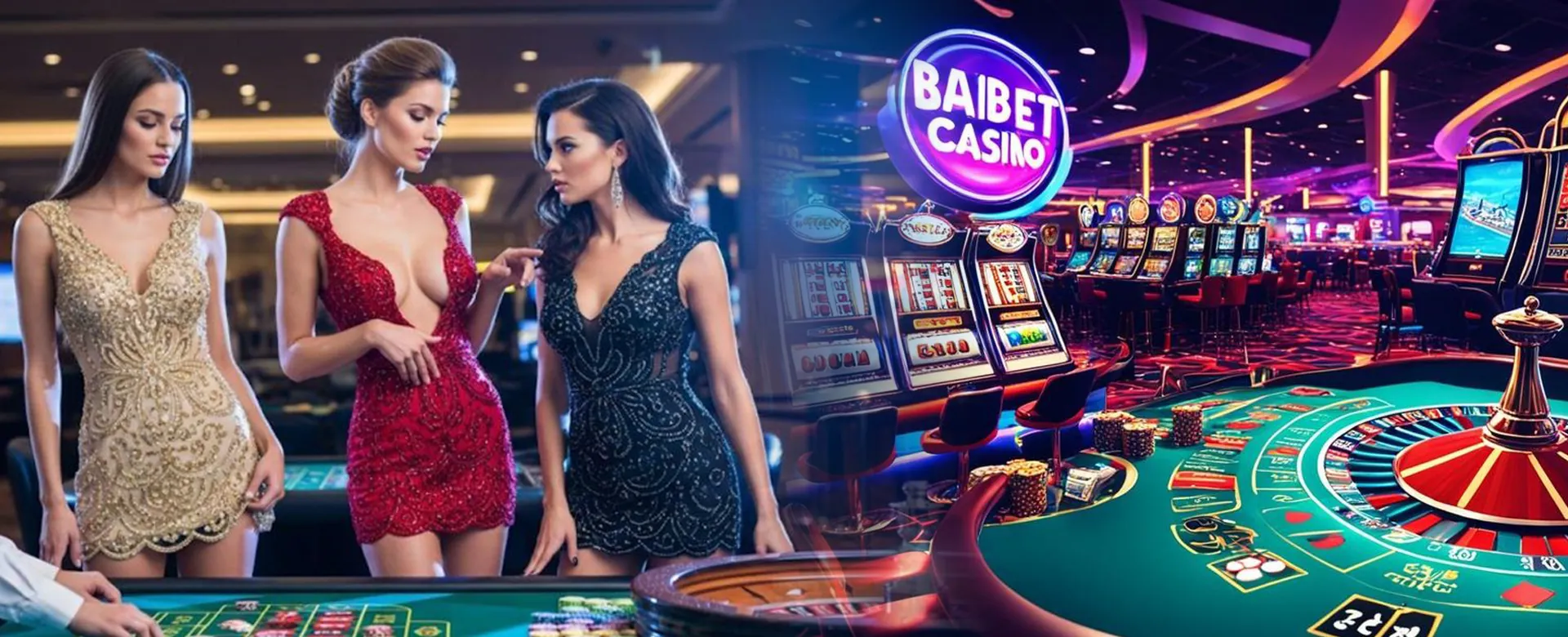 Dynamic casino background with neon lights